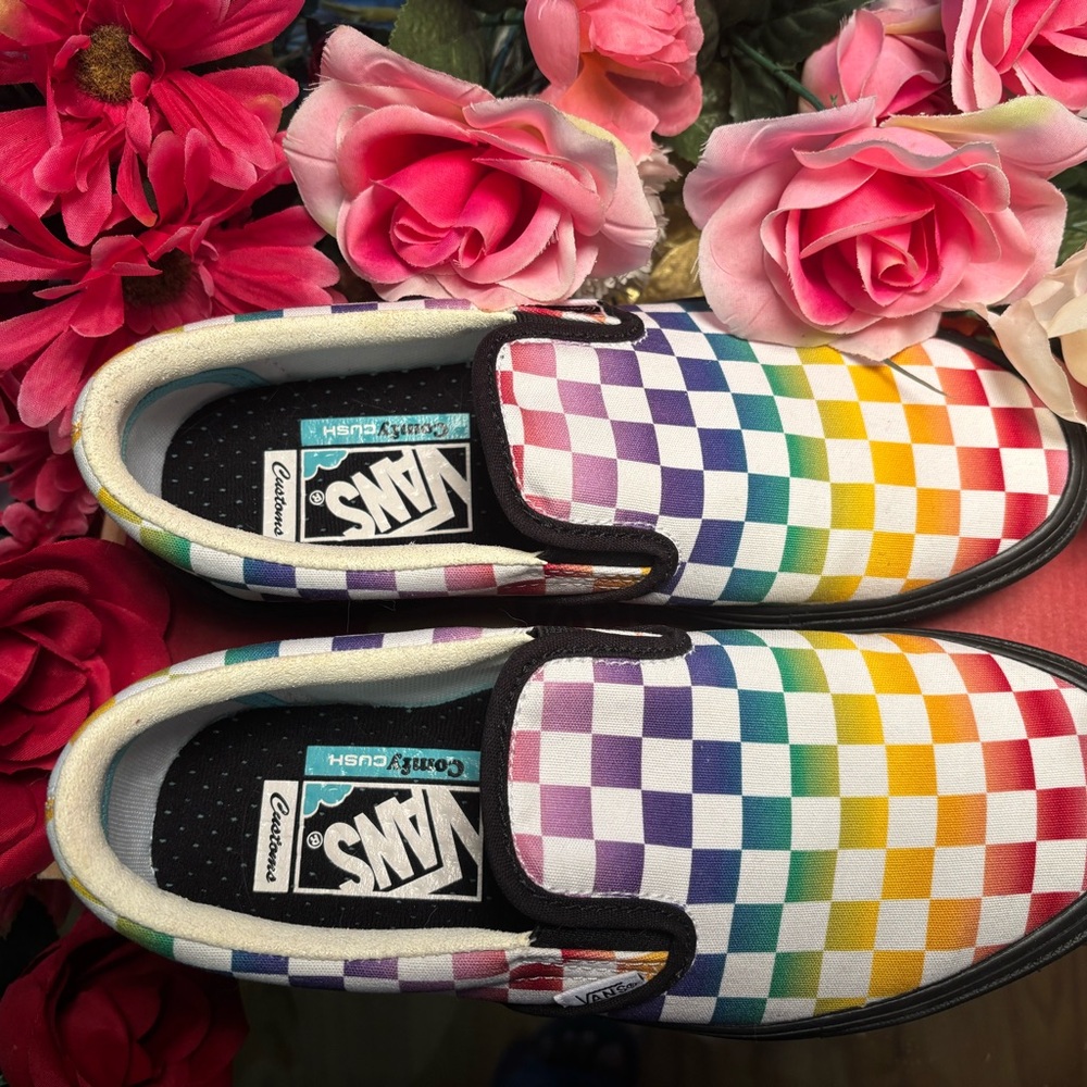 Vans Multicolor Rainbow Checker Slip-On Sneakers